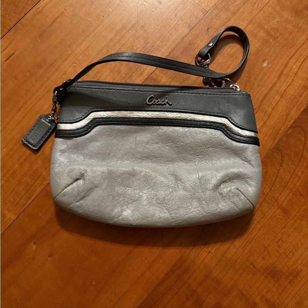 Coach Two-Tone Leather Wristlet